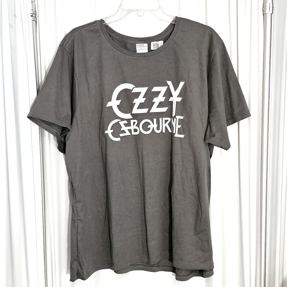 Ozzy Ozbourne Men's Gray Cotton Graphic Rock Band Short Sleeve T-shirt 3X